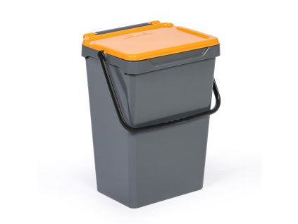 plastovy odpadkovy kos pro trideni odpadu seda zluta 35 l 117069