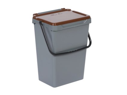 plastovy odpadkovy kos pro trideni odpadu seda hneda 35 l 117262