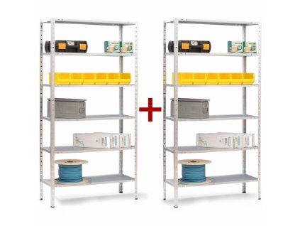 policove regaly 1 1 zdarma 80 kg 2000 x 1000 x 400 mm 6 polic bily 112037