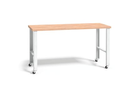 pojizdny pracovni stul do dilny wl bukova sparovka kovove nohy s kolecky 2000 mm 10507