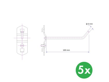 jednoduchy hak zahnuty drzak naradi pro europerfo panely 119133