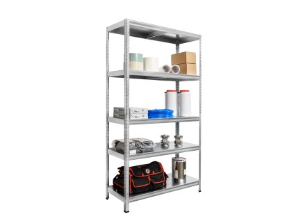 kovovy regal 130 kg 1800 x 900 x 400 mm 5 polic bily 130590