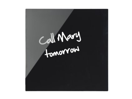 sklenena magneticka tabule na zed 480 x 480 mm cerna 28542