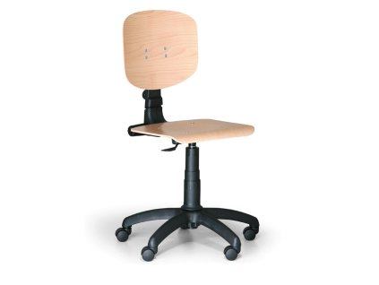 dilenska pracovni drevena zidle na koleckach plastovy kriz kolecka 3717