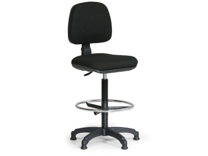 zvysena latkova pracovni zidle milano s operkou nohou kluzaky cerne 884