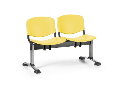 plastova lavice do cekaren iso 2 sedak zluta chrom nohy 25388