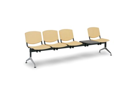 plastova lavice do cekaren smile 4 sedak se stolkem zluta 3835