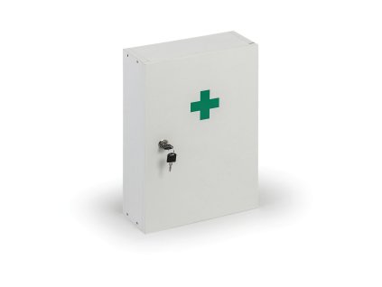 drevena nastenna lekarnicka 43x30x14 cm bila din 13169 125636