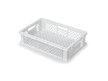 plastova mrizkovana prepravka 600 x 400 x 150 mm bila 7541