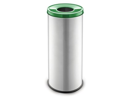 kovovy kos na trideny odpad 45 l stribrny sklo 88734