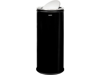 nerezovy odpadkovy kos 45 l s vykyvnym vikem lakovany cerny 12988
