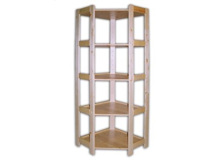 rohovy dreveny regal 5 polic 1660 x 700 x 435 mm 8926