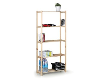 dreveny latkovy regal 1700 x 750 x 300 mm 5 polic 9062