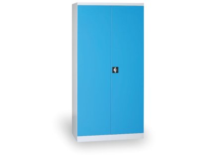 plechova dilenska skrin na naradi demontovana 1820 x 850 x 390 mm modra 9313