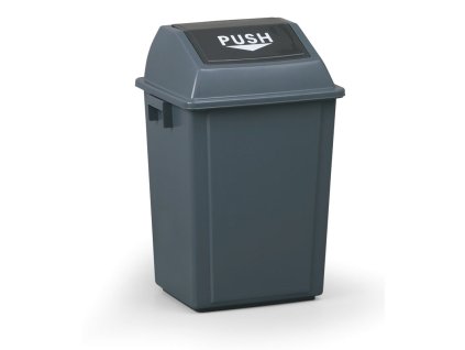 kancelarsky plastovy kos na odpadky 40 l 400 x 320 x 610 mm sedy 4168
