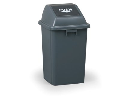 kancelarsky plastovy kos na odpadky 60 l 400 x 400 x 700 mm sedy 4169
