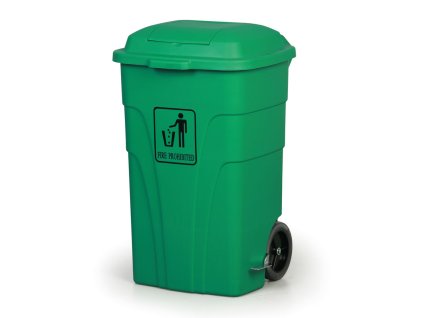 plastovy odpadkovy kos na koleckach kos 120 l zeleny 1085