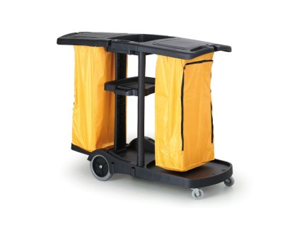 profesionalni uklidovy vozik s pytli na odpadky 2 police 8738