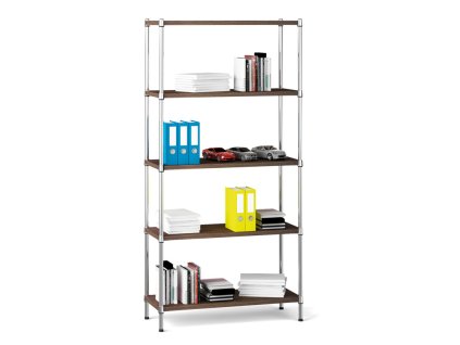 chromovany regal s laminovanymi policemi 1800 x 900 x 350 mm 1162