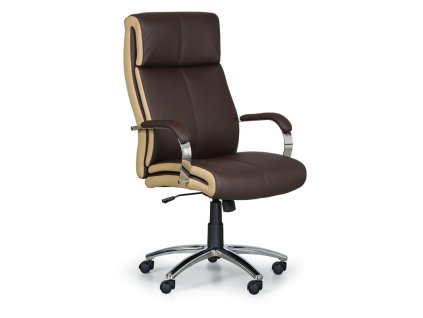 kozene kancelarske kreslo half prava kuze hneda bezova 13716
