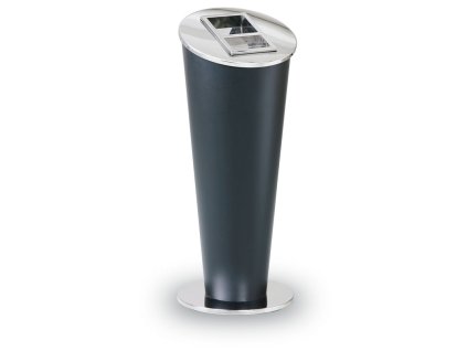 odpadkovy kos s popelnikem 720 x 290 x 290 mm cerna nerez 1022