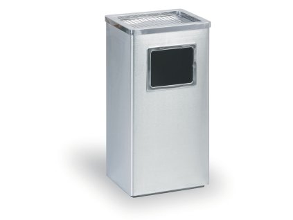 odpadkovy kos s popelnikem 600 x 300 x 240 mm nerez matny 1025