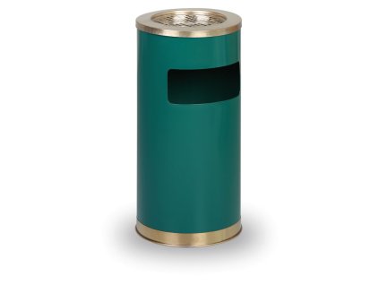 venkovni odpadkovy kos s popelnikem 640 x 305 x 305 mm zeleny nerez 1028