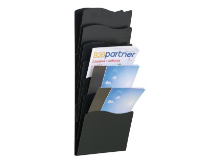 nastenny zasobnik na prospekty 7 kapes cerny 15081