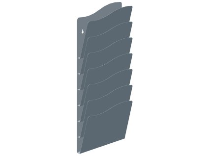 nastenny zasobnik na prospekty 7 kapes stribrna 114642