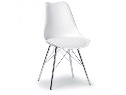 plastova konferencni jidelni zidle s kozenym sedakem christine bila 7767