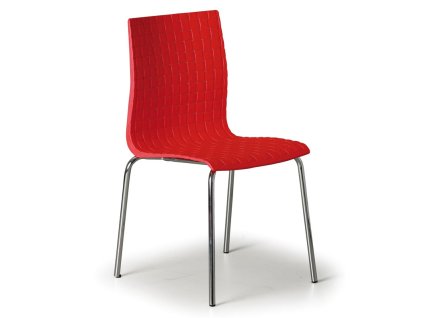 plastova jidelni zidle mezzo s kovovou podnozi cervena 8130