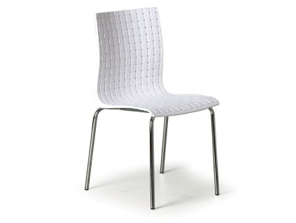 plastova jidelni zidle mezzo s kovovou podnozi bila 8126