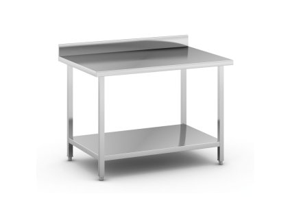 nerezovy pracovni stul s polici a ohradkou 1200 x 800 x 850 mm 14304