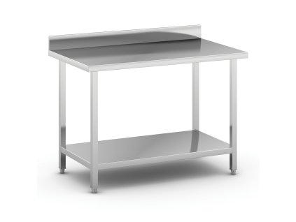 nerezovy pracovni stul s polici a ohradkou 1200 x 700 x 850 mm 93958