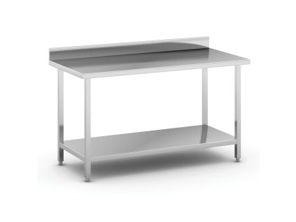nerezovy pracovni stul s polici a ohradkou 1500 x 700 x 850 mm 93965