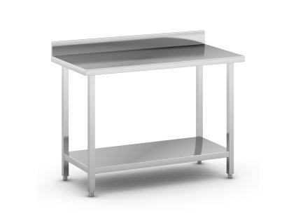 nerezovy pracovni stul s polici a ohradkou 1200 x 600 x 850 mm 93957