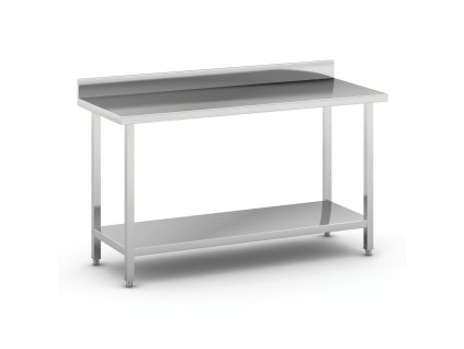 nerezovy pracovni stul s polici a ohradkou 1500 x 600 x 850 mm 93967