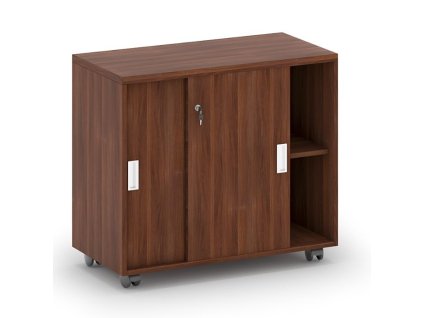 kancelarska zasouvaci skrinka na koleckach mirelli 800 x 420 x 750 mm orech 20294