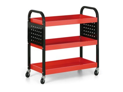 pojizdny dilensky policovy vozik s perforovanymi stenami 750 x 350 x 800 mm 7563