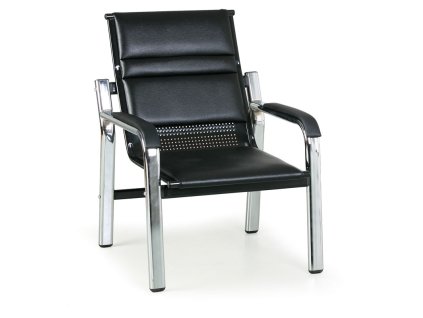 kozene kreslo s kovovou konstrukci solid ii cerne 5440