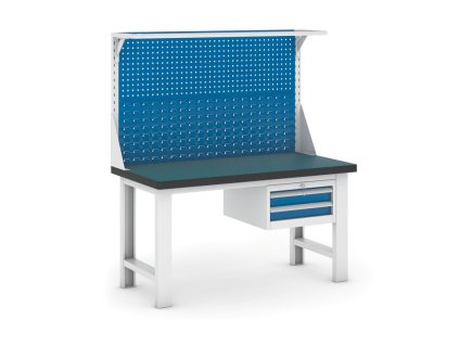 pracovni stul do dilny gb s nastavbou a zavesnym boxem na naradi 1500 mm 15159