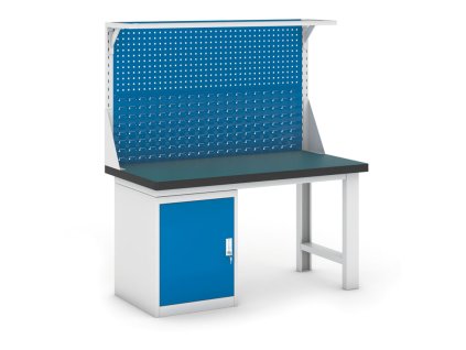 pracovni stul do dilny gb s nastavbou a skrinkou na naradi 1500 mm 15165