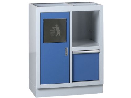 dilenska skrinka s odpadkovym kosem k pracovni desce expert 680 x 455 x 910 mm modra 23121