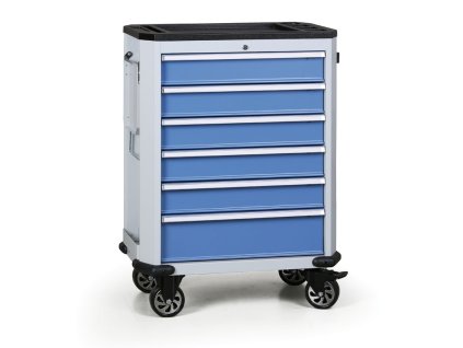 pojizdny dilensky vozik na naradi expert 6 zasuvek modra 8250