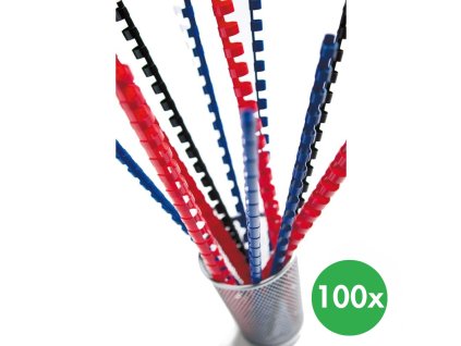 plastovy hrbet pro krouzkovou vazbu 19 mm bila 100 ks 140629