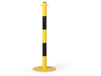 kovovy zahrazovaci sloupek vyska 1000 mm zluta cerna 9343