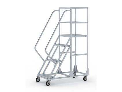 pojizdny ocelovy zebrik s plosinou 4 pricky vyska plosiny 1 m 23357