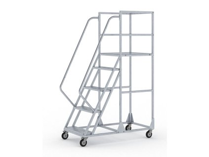 pojizdny ocelovy zebrik s plosinou 5 pricek vyska plosiny 1 2 m 23358