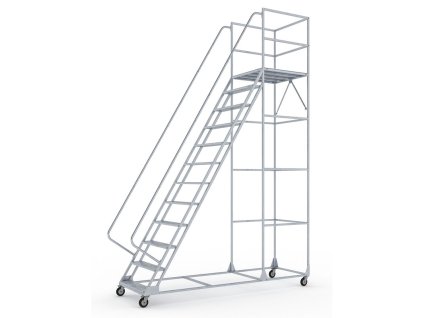 pojizdny ocelovy zebrik s plosinou 12 pricek vyska plosiny 3 m 23362