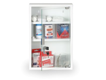 kovova lekarnicka na zed se sklem 45 x 30 x 12 cm s naplni din 13157 41805